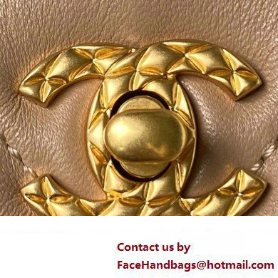 Chanel Lambskin & Gold-Tone Metal Badges Mini Flap Bag AS4274 Beige 2023